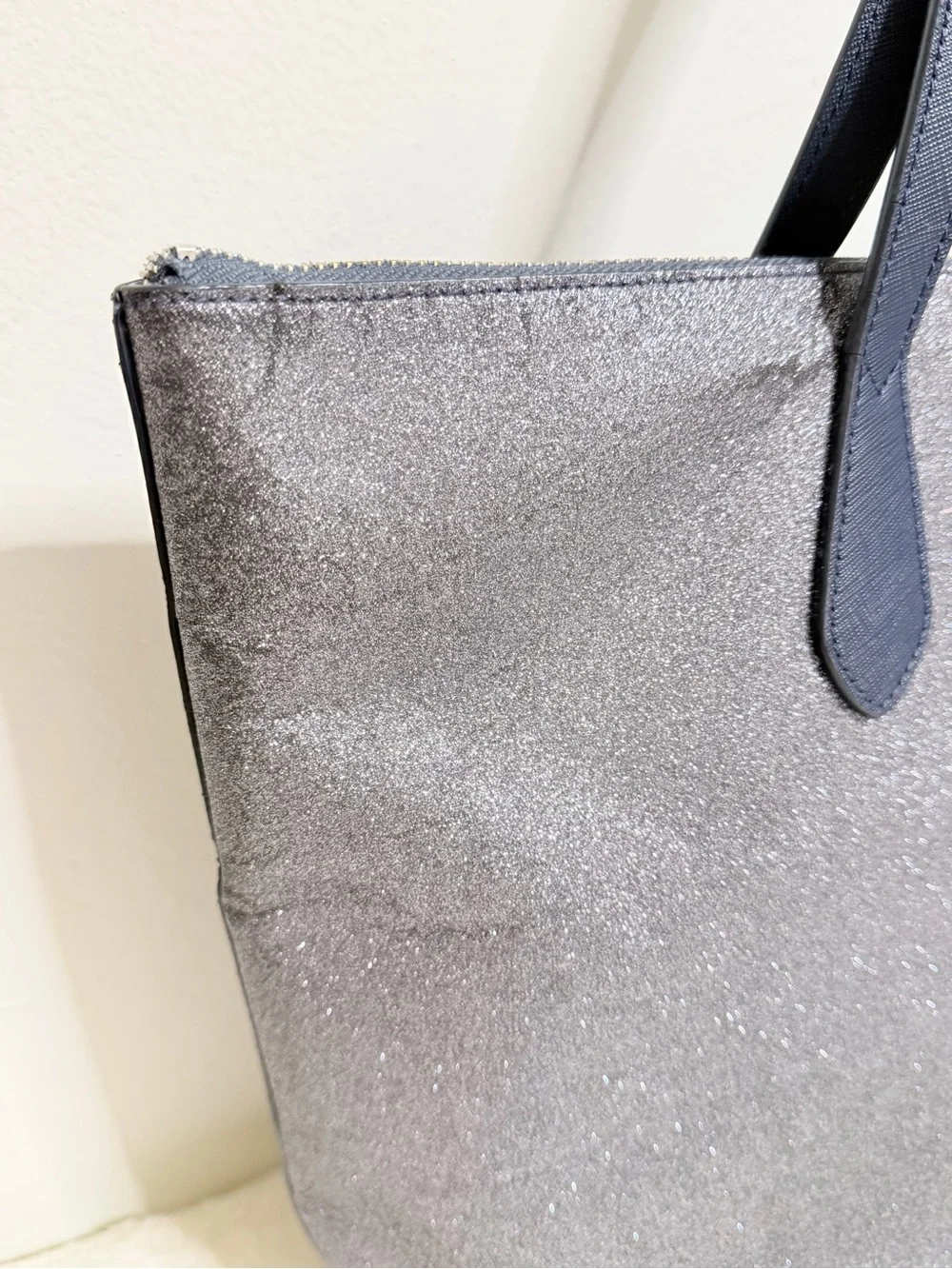 The Kate Spade Joeley Lola Shimmy Glitter Top Zip Tote Shoulder Bag
